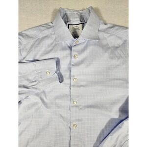 Charles Tyrwhitt Slim Fit Non-Iron Dress Shirt Blue White Textured 16/34 SS20